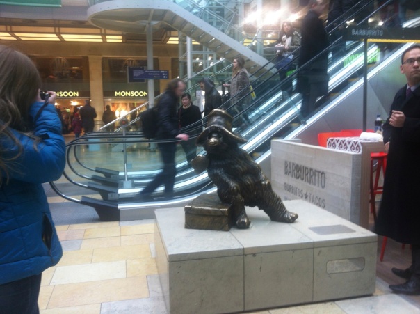 Paddington Bear statue at Paddington Station