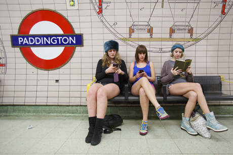 'No Pants Subway Ride Day', London, Britain - 12 Jan 2014