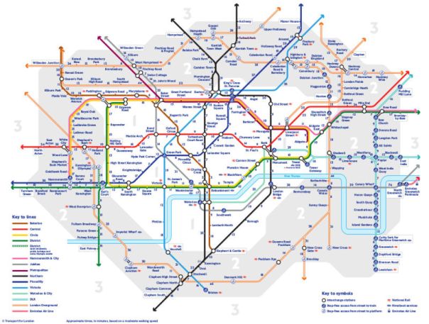 London Tube walking map